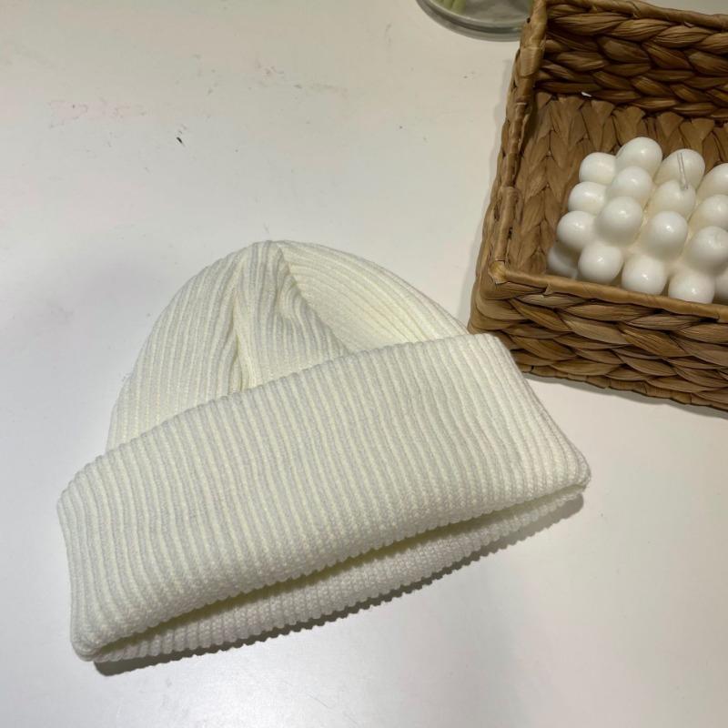 Autumn and Winter Pure Color Knitted Women's Warm Woolen Hat