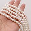Luxury Natural Freshwater Near Round Pearls 7-8mm, 36cm Strand Handmade Wedding Jewelry Accessories
