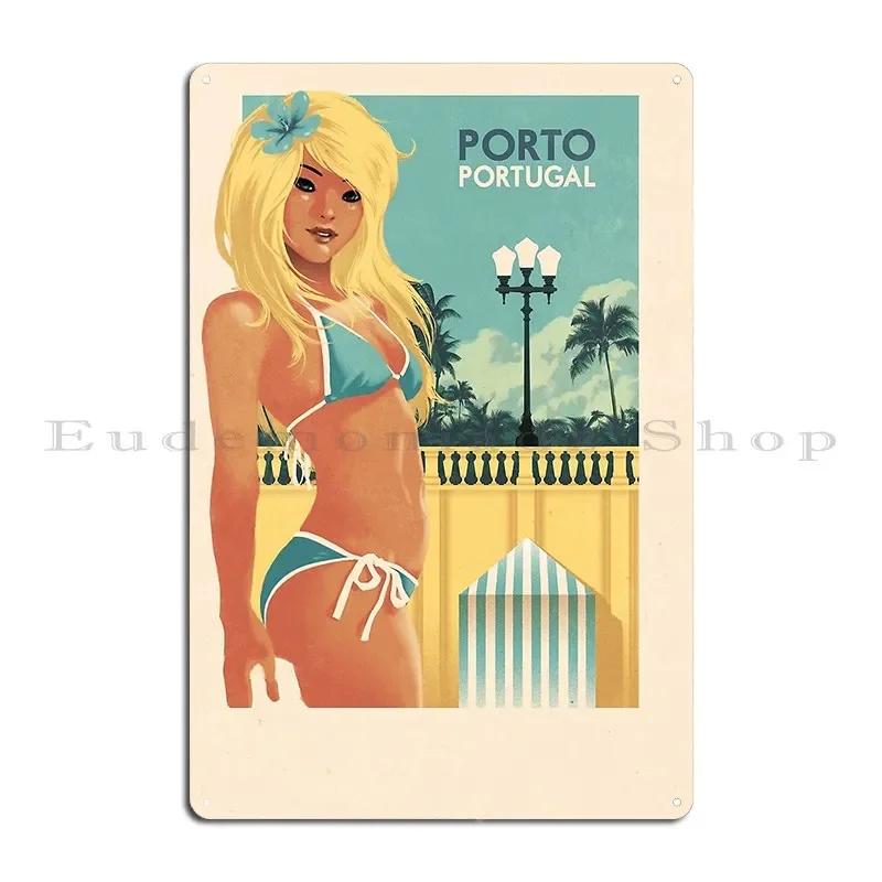 Travel Posters Porto Portugal Metal Plaque Poster Party Cinema Custom Cinema Rusty Tin Sign Poster 20x30cm（7.8x11.8inch）