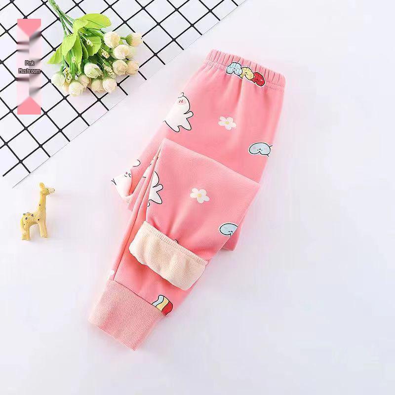 Kids' Fleece-Lined Winter Pants - Warm Base Layer for Boys & Girls with Ankle Cuffs