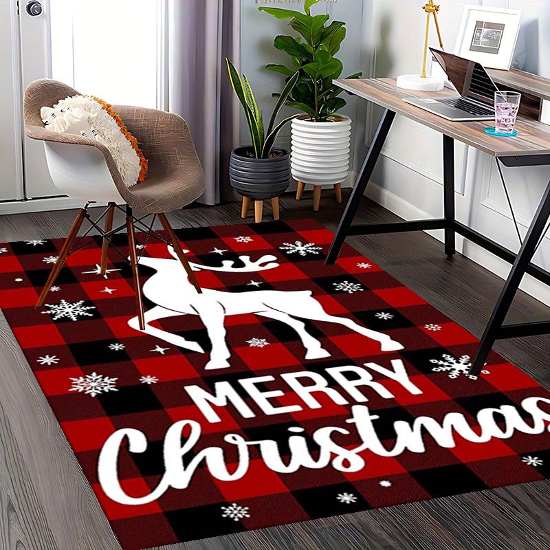 Weihnachts-Hirsch Stuhlmatte - Rutschfester Teppich für Büro, Heimdekoration, Wohnzimmer, Schlafzimmer, Spielzimmer & Schlafsaal Teppich - Anime Cartoon Design Feiertagsgeschenk
