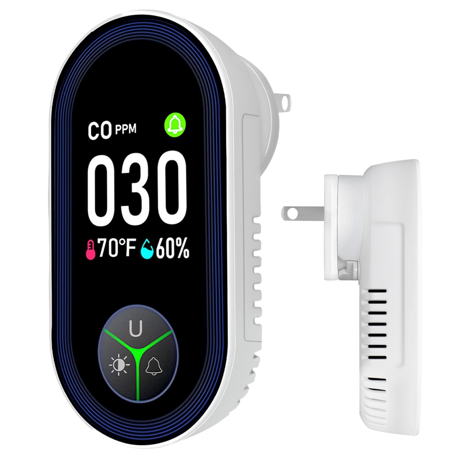 

LSENLTY Upgraded Carbon Monoxide with HD Screen and Visual and Audio CO Detector Gas Temperature Humidity for RV Japanese Manual 1 Pack Detector,