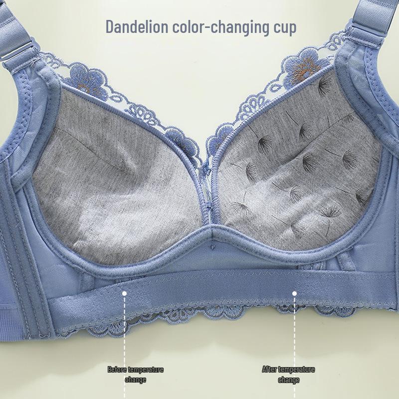 Embroidered No-Wire Bra: Uplifting, Side-Lifting Design for Smaller, Fuller Look with Anti-Sagging Support.