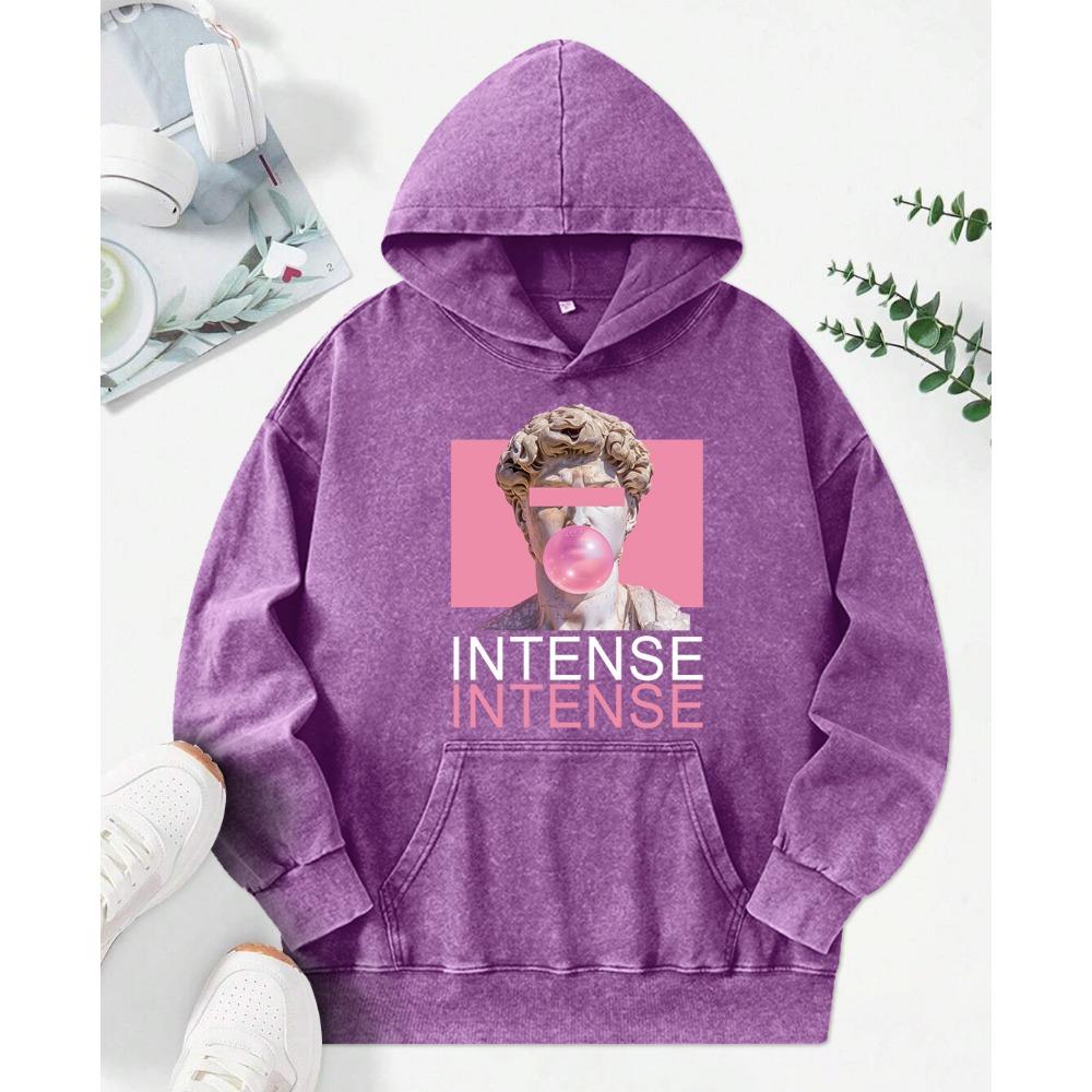 

Скульптура Пускающая Пузыри Принт Женская Толстовка из Хлопка с Карманом Уличная Повседневная Многоцветная Одежда Худи 3XL