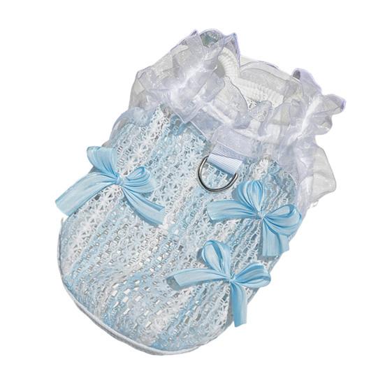 Pet Sleeveless Shirt Ruffle Collar Lace Bowknot Decor Breathable Spring Summer Small Medium Dog Cat Vest Clothes Outfit Apparel Pet Supplies
