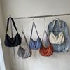 Einfarbige Umhängetasche Studenten Schultertasche mit großer Kapazität Damen Hobo-Tasche