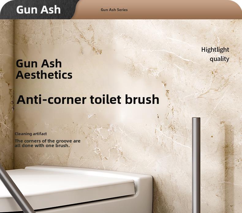 Wall-Mounted Luxury Toilet Brush: No Dead Angles, Punch-Free Design for Efficient Bathroom Cleaning