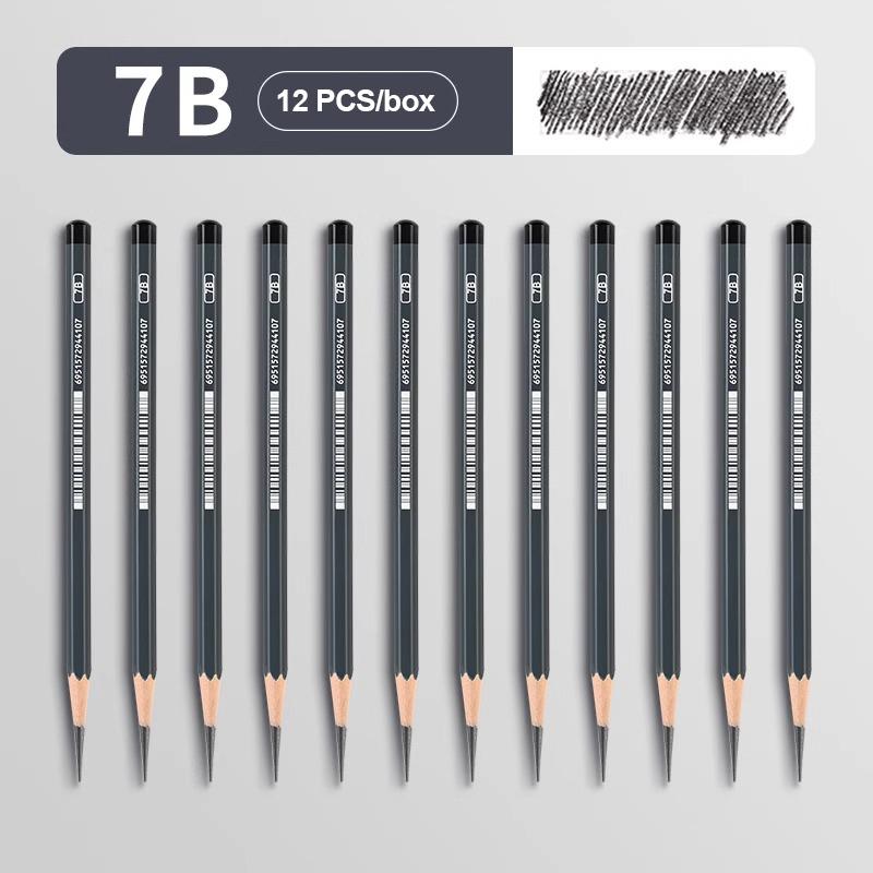 12 stuks/set Teken Schets Potloden Set Houten Professioneel 2H-14B Kunstenaar Grafiet Kleurpotloden Schilderen Studenten Schrijfwaren