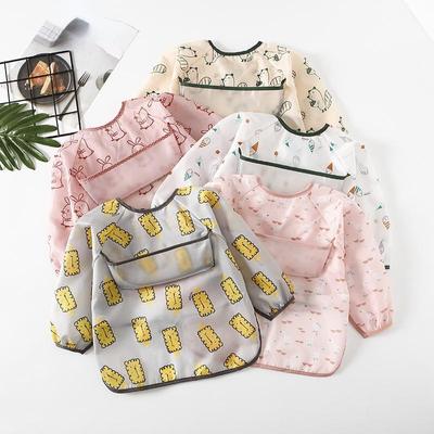 Bavaglini Bandana per bambini Bavaglini colorati e carini per bambini Impermeabili che mangiano bambini che disegnano grembiule a maniche lunghe Bavaglino autoalimentato per bambini