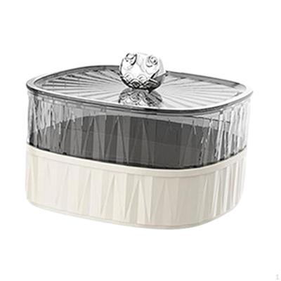Divided Serving Tray for Dry Food Storage Organizer Dish Plate with Lid Nuts Candy