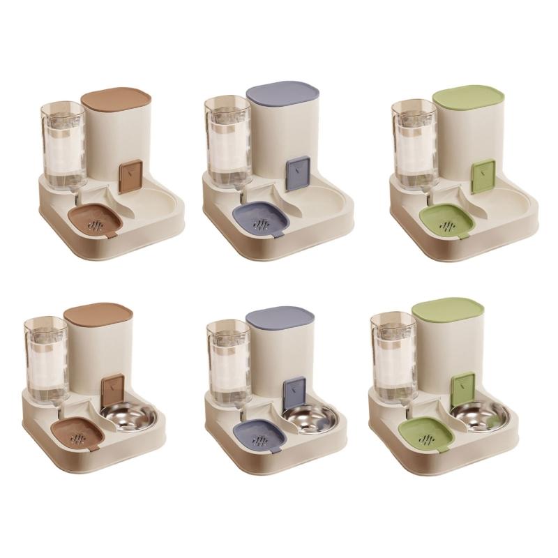 Cats Feeders and Water Dispenser 2 in 1 Pet Automatic Water Dispenser Pet Food Storage for Small Dog Puppy Cats