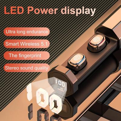Wireless Bluetooth Earphone In-ear LED Digital Display Fingerprint Touch Subwoofer Mini Wireless Bluetooth Headset