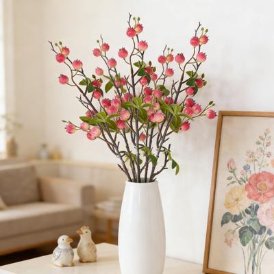 Artificial Pomegranate Berries Stems Faux Fruit Berry Picks with Leaves for Home Floral Arrangements Christmas Wedding Decoration