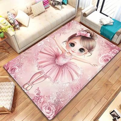 Pink Printed Carpet Kitchen Carpet Yoga Mat Anti Slip Bathroom Mat Carpet Suitable Living Room Entrance Camping Picnic Carpet