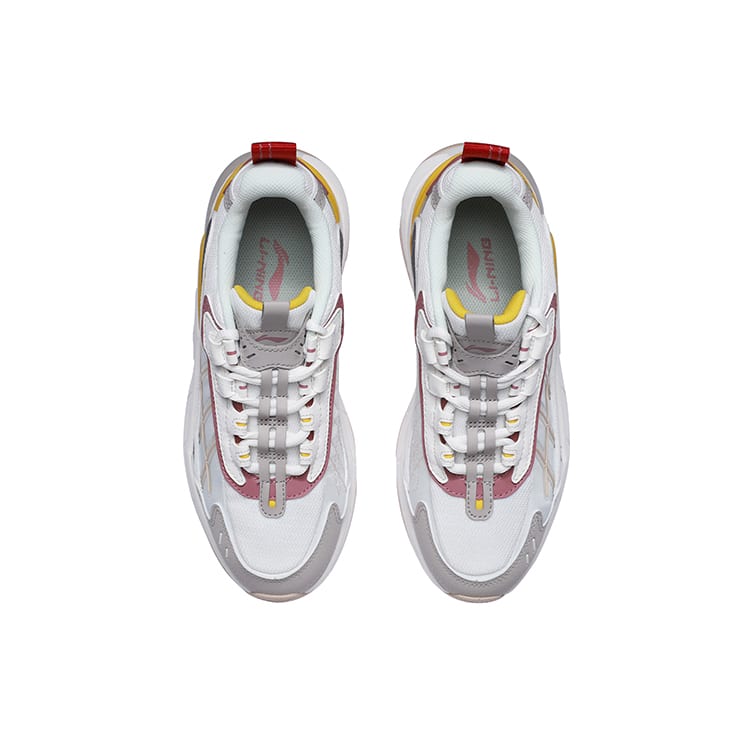 Li Ning Casual Shoes Women's Low Top White/Gray/Yellow AGCR014-2