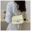 Faux Leather Quilted Chain Bag for Women, Minimalist Crossbody Square Purse, Soft Single Strap Shoulder Handbag KTB