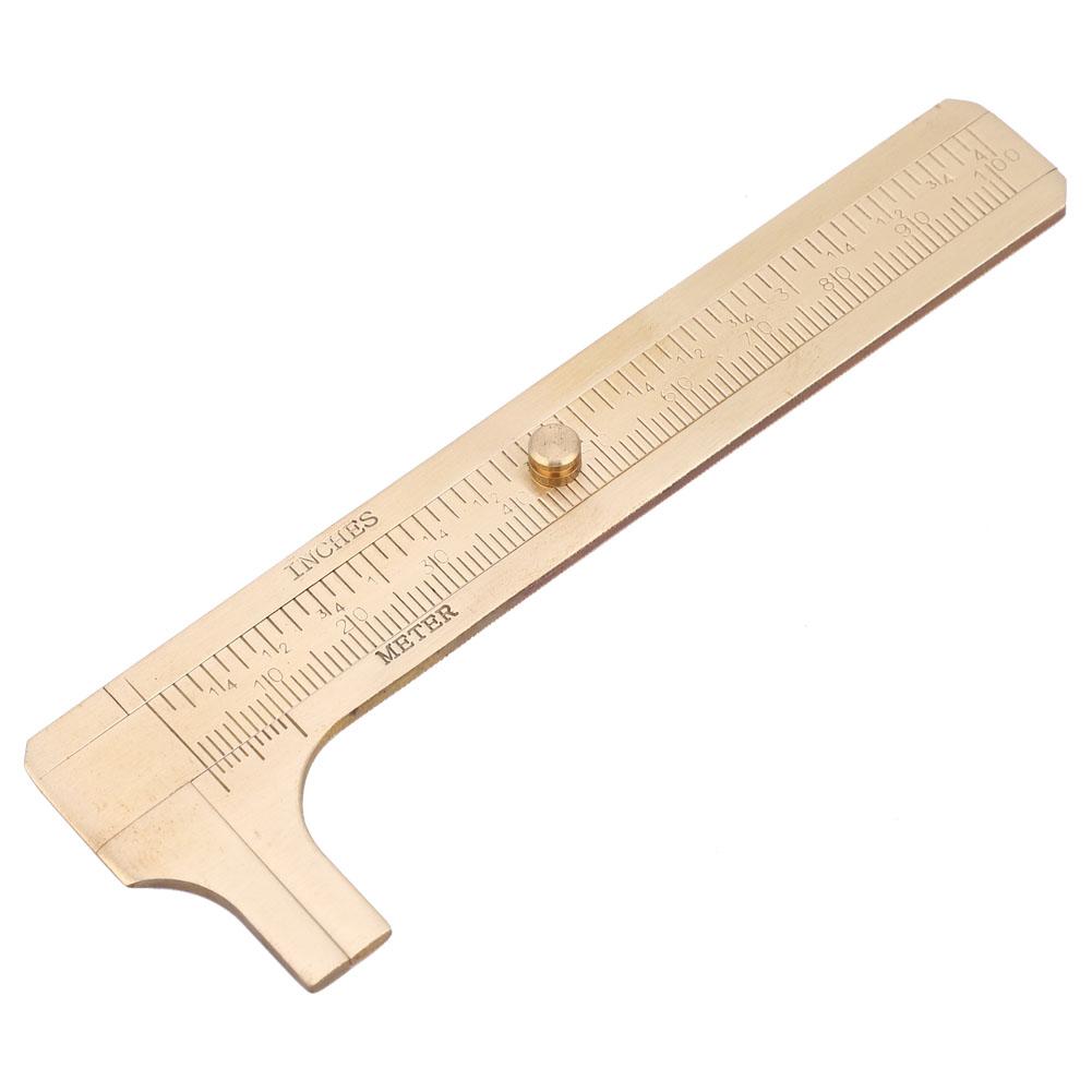Brass Vernier Caliper Double Scale Jewelry Measuring Ruler Measurement Tool 0100mm