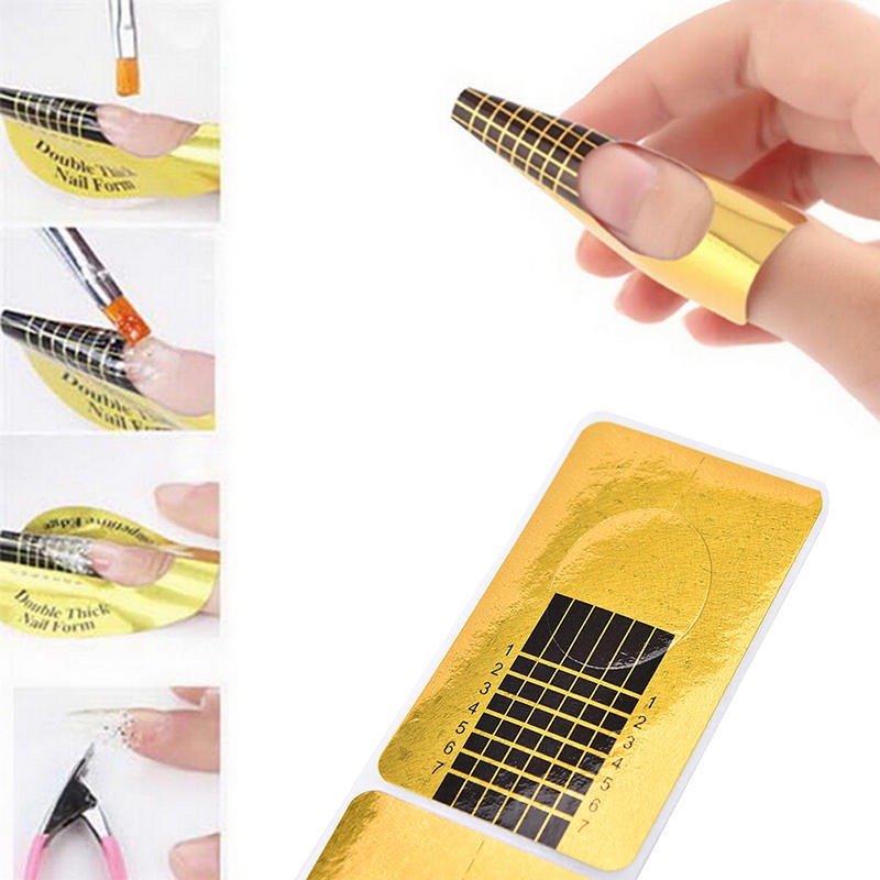 100Pcs Nail Art Tips Extension Forms Guide French Diy Tool Acrylic Uv Gel,