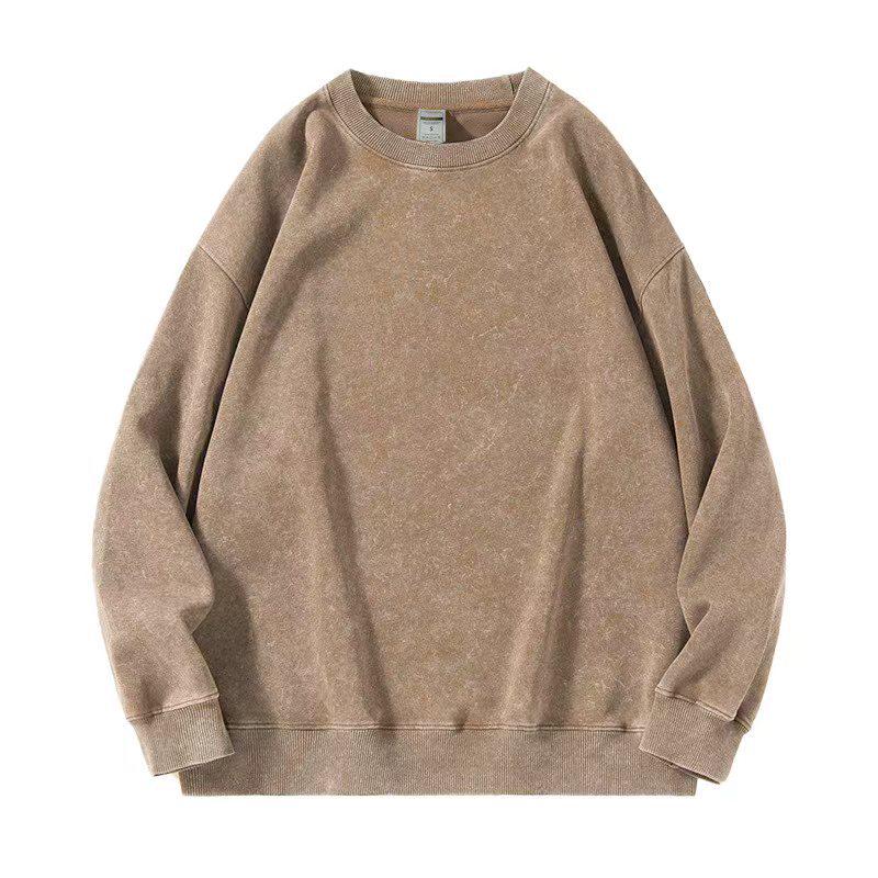Unisex European Size Distressed Batik Cotton Hoodie Pullover Extra Large