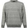 Logo Jacquard Crew Neck Sweater Men Sweater Gray 6R1MU2-1MMKZ-F430