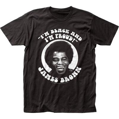 James Brown Nero e Orgoglioso Maglietta Uomo Musica Classica Concerto Soul Maglietta Nera