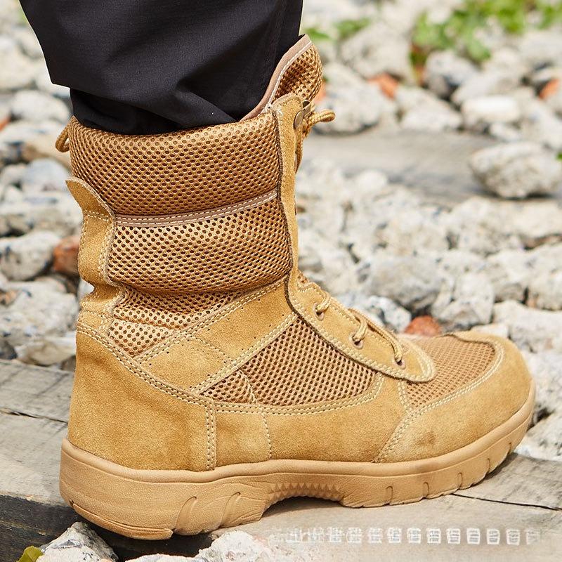 Fashion Men's outdoor shoes Breathable light desert boots Hiking shoes black camping boots Training shoes