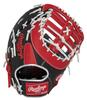 Rawlings HYPER TECH COLORS Baseball Glove for Catcher and First for Throwers Men's (GS5FHTC3ACD) Base, Black/Scarlet, 12.5 Inches, Left-Handed