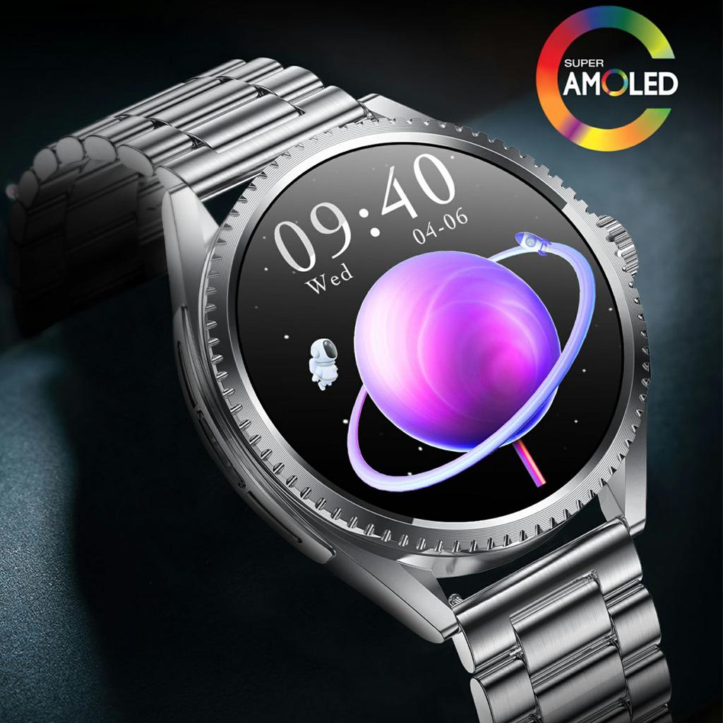 CF52 Smart Watch Bluetooth-compatible Call Fitness Tracker Health Monitor Smartwatch, Steel Strap