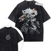 Oversize Vintage Washed One Piece T Shirt Boa Hancock and Jewelry Bonney Purple Pattern Anime Print Streetwear Casual Daily Wear