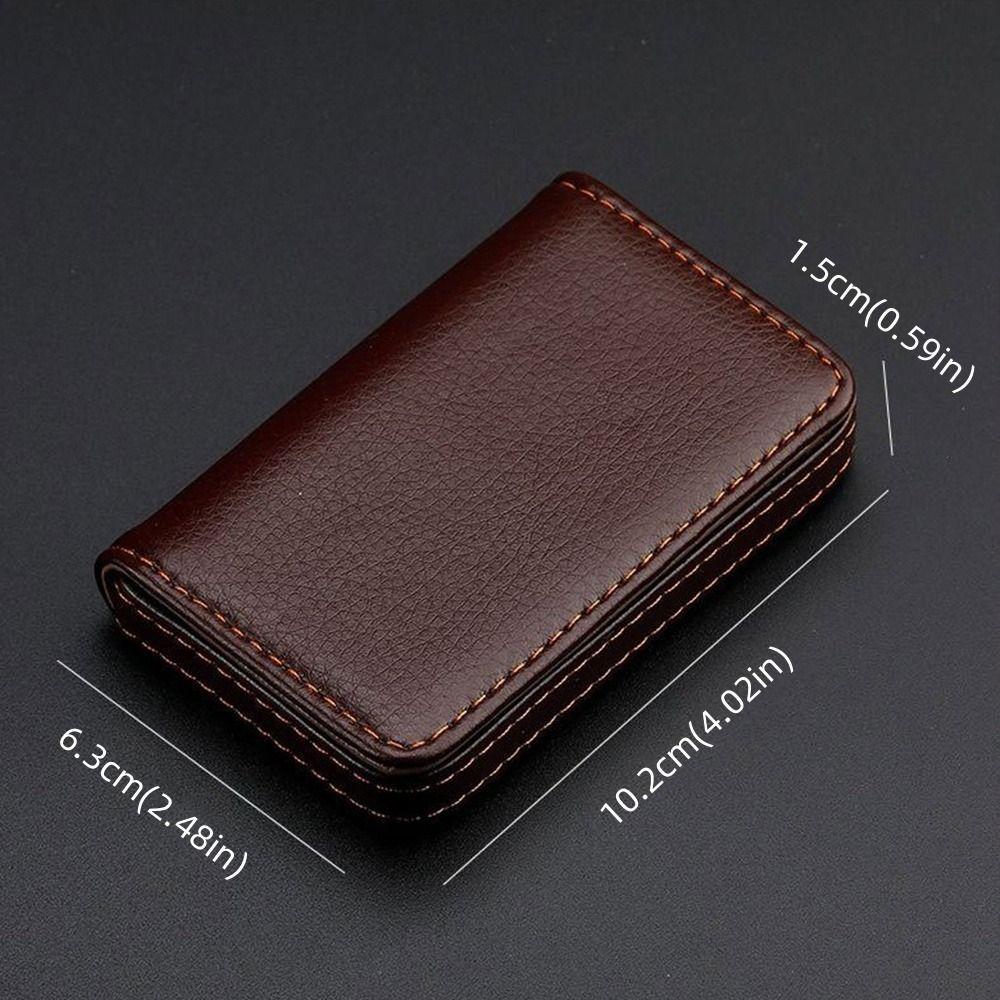 PU Leather Card Holder Business Name Card Pocket Top Card Case  Gift
