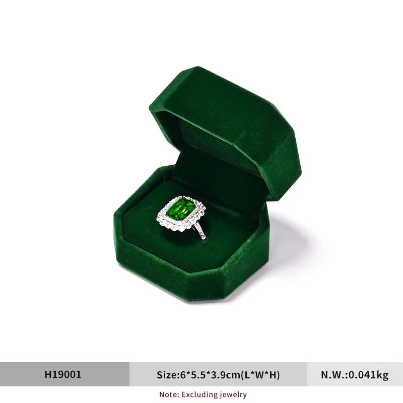 MISHITU Velvet Jewelry Box Ring Box Green High-quality Ring Earring Bracelet Necklace Box Jewelry Organizer Case Customizable Single ring box