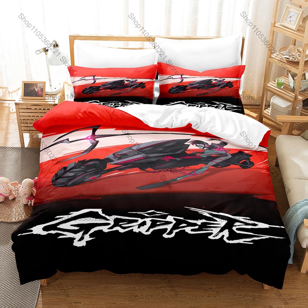 Gripper Game None Cyber Biker Post-Apocalyptic Action Game HD Print Bedding Set Duvet Cover 2 Pillowcases Polyester Gamer Decor