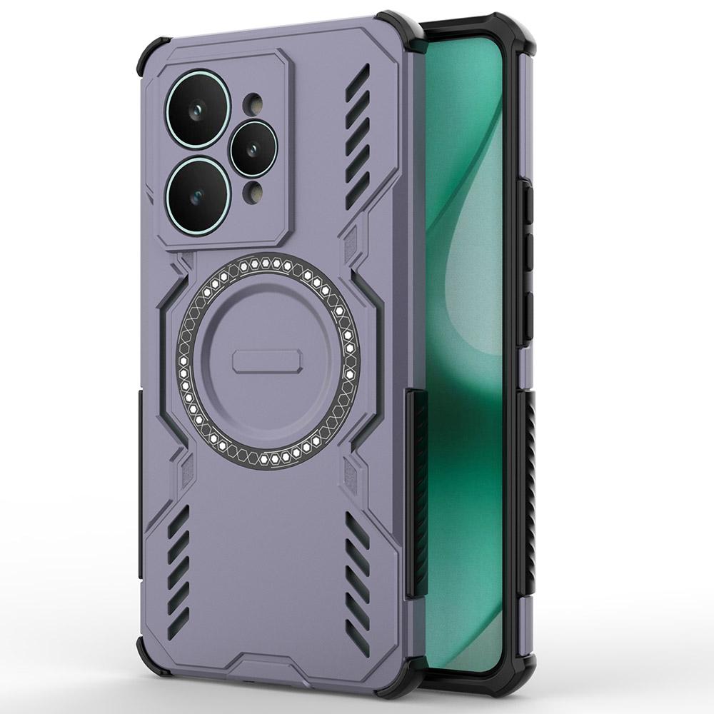 For Realme 15 5G Magnetic Case Butterfly Armor Hollow Heat Dissipation PC+TPU Phone Cover
