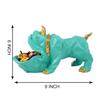 Resin Bulldog Design Storage Holder Dog Showpiece For Home Item, Animal Figurines For Home Shelves Decor Showpiece (Multicolor)., Pack of 1, Animal