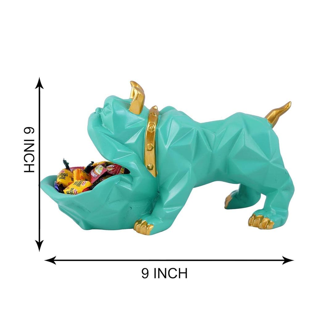 Resin Bulldog Design Storage Holder Dog Showpiece For Home Item, Animal Figurines For Home Shelves Decor Showpiece (Multicolor)., Pack of 1, Animal