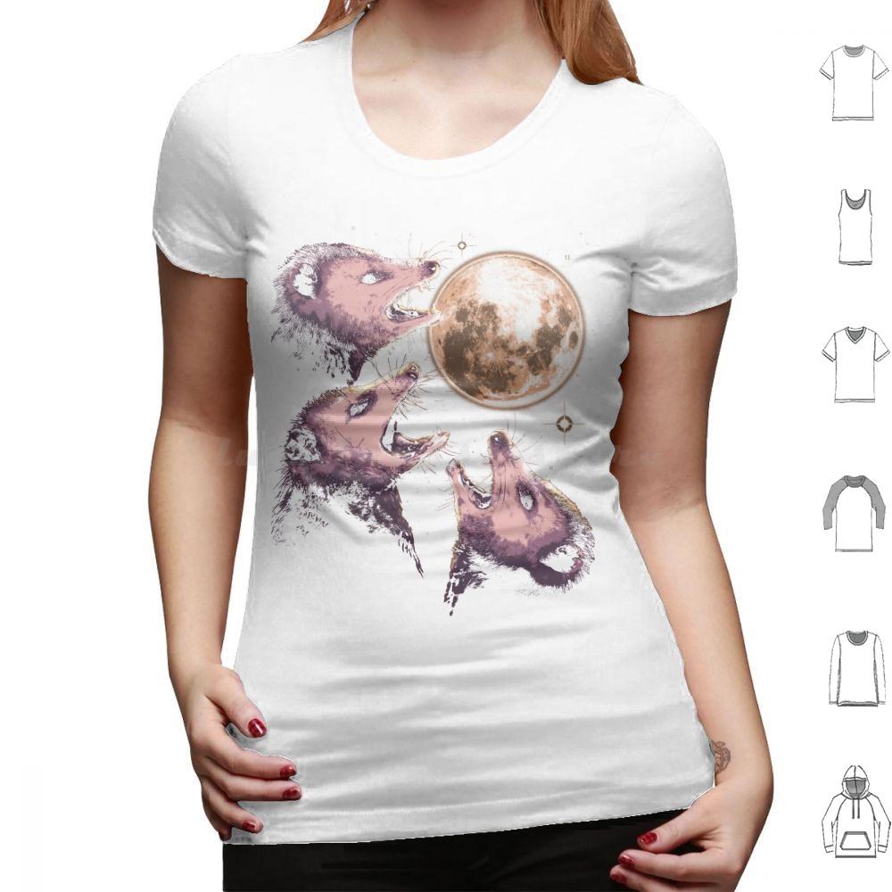 Three Opossums Howling At The Moon Funny Possum 3 Opossum T Shirt Big Size 100 Cotton Possum Opossum Raccoon Rodent Three