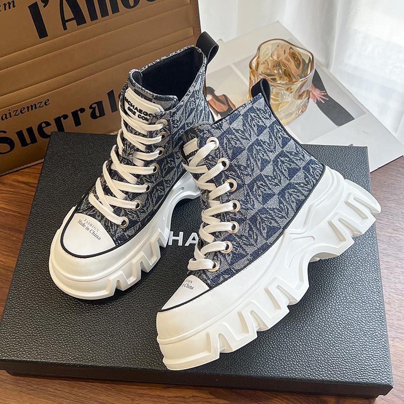 Fashion Shoes for Women 2024 New Hot Sale Mid-Calf Autumn Women's Boots Leopard Print Lace Up High Heels Water Proof