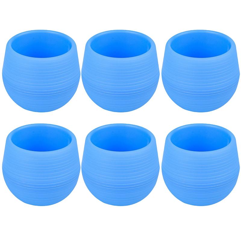 6PCS/Set Round Plastic Plant Pots Multicolor Mini Succulent Pot Flower Planters Desktop Ornament Suitable for Indoor Outdoor ZYF
