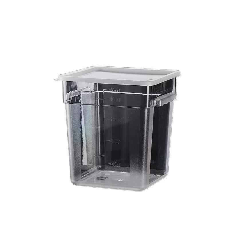 Transparent Plastic Square Storage Bucket with Lid