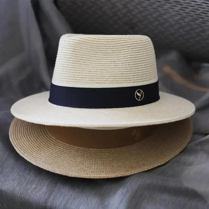Women's Summer Straw Hat  Ribbon Decorated  Elegant Party & Beach Sun Hat Travel Dress Hat  Chapeau Femme UV Protection