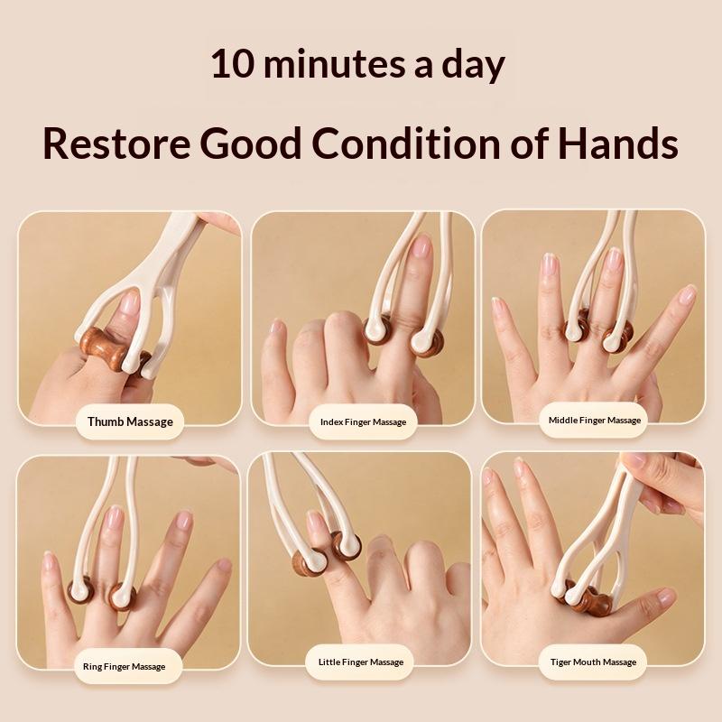1Pcs Hardwood Massage Roller Tool For Hand Discomfort Stress Relief Tools Finger Massager For Carpal Tunnel Syndrome