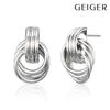 Silver Two Round Bold Earrings GISVEE144