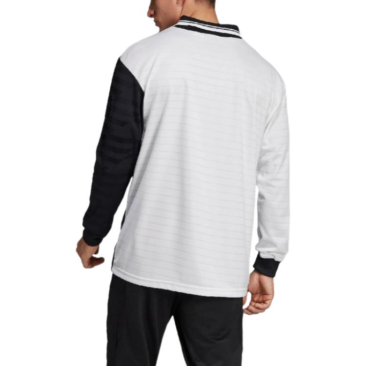 Adidas Tango Advanced Color Block Comfortable Breathable Polo Long Sleeve T-Shirt Men Tops Black DP2705