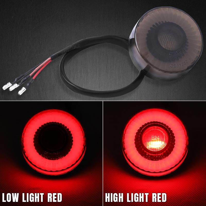 Universal LED Tail Brake Light 12V Rear Stop Lamp For Honda Cafe Racer Chopper Bobber ATV UTV Round 2.5inch Red Taillight E24