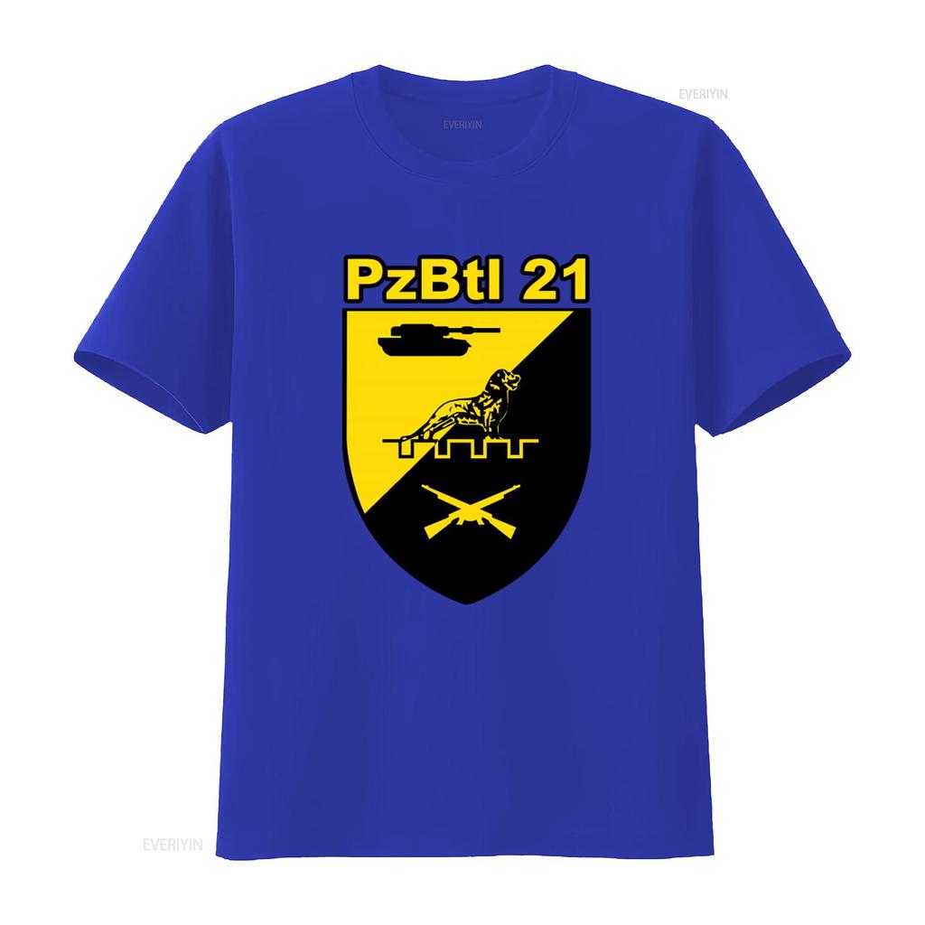 PzBtl 21 Panzerbataillon Bundeswehr Bw Wappen Abzeichen Emblem T-Shirt für Mode Freizeit Vintage Gewaschenes Oberteil für den täglichen Gebrauch