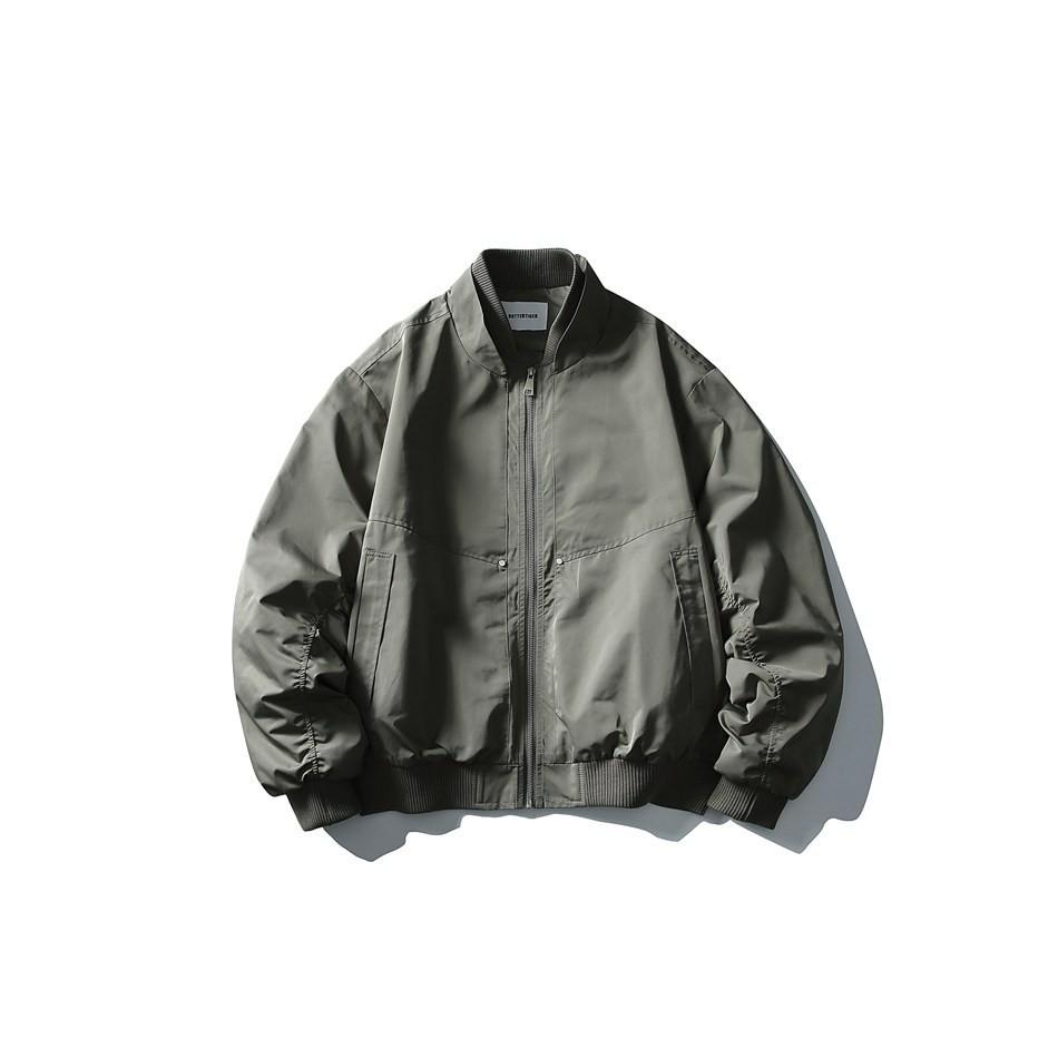 ButterTiger Men's Loose Fit Patchwork Stand Collar Jacket