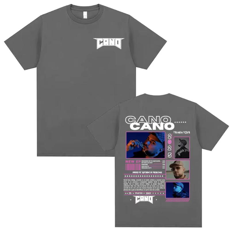 Rapper Cano Triana Tour Album 2025 Printed Tshirts for Unisex Women Harajuku Hip Hop Street Tshirt Casual Cotton Oversized T Shirt
