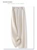 Women's Beige Tencel Wide-Leg High-Waist Summer Pants - 2025