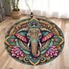 Mystic Blue Evil Eye Mandala Round Area Rug, Soft Non-Slip Indoor Outdoor Floor Mat for Living Room and Bedroom Decor