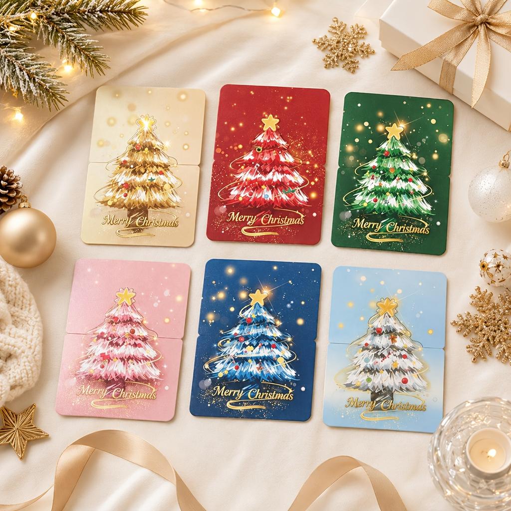 12 Pack 3D Pop Up Christmas Greeting Cards, Merry Christmas Cards Handmade Cards with Envelopes Xmas Gift Cards for Christmas
